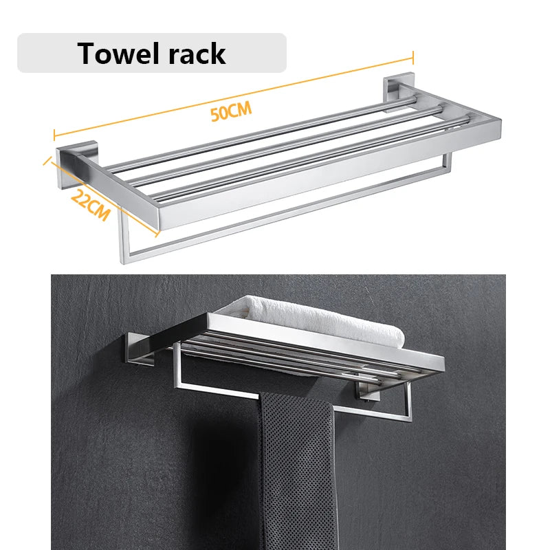 DQOK Brushed Stainless Steel Bath Hardware Set With Accessories Included