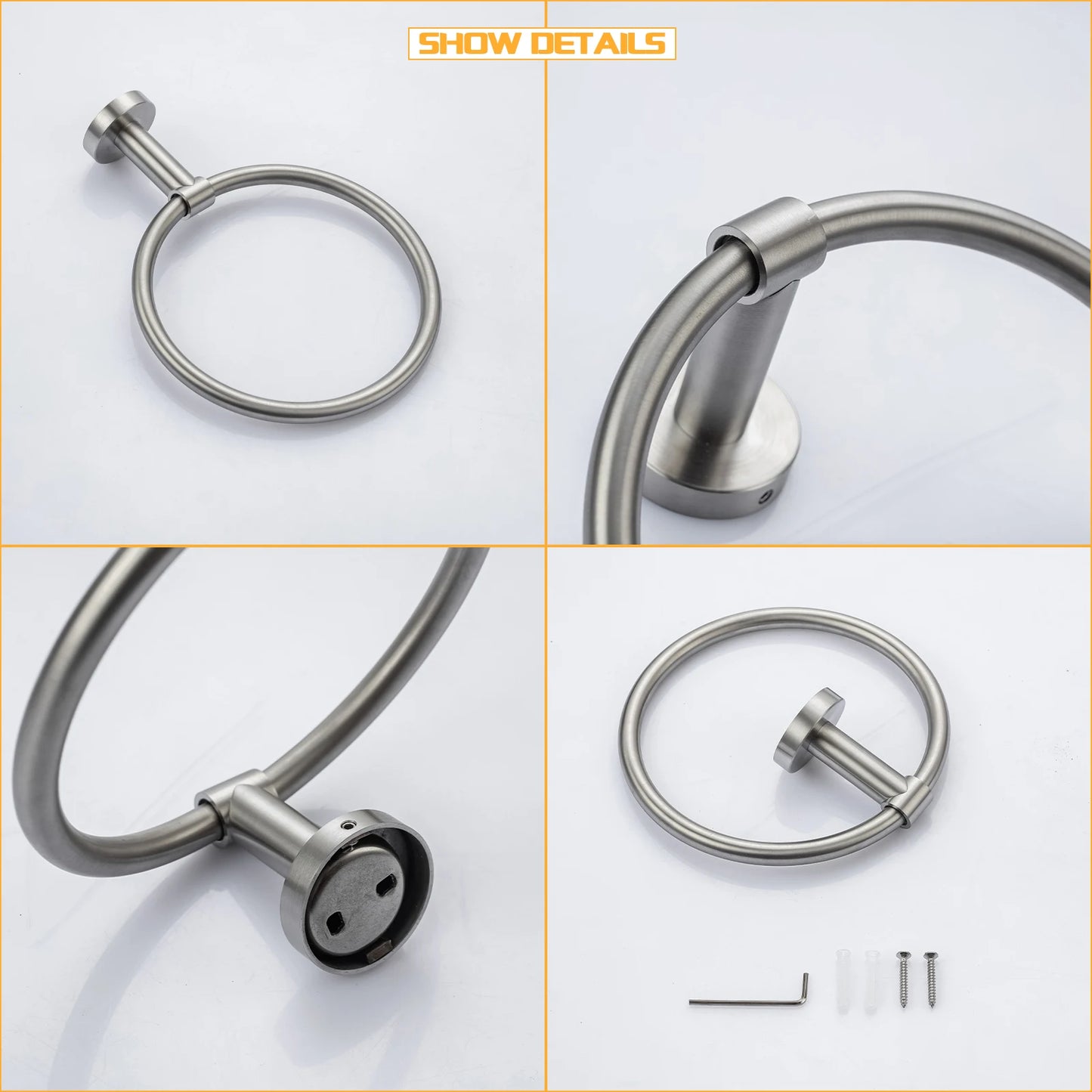 DQOK Brushed Stainless Steel Bath Hardware Set With Accessories Included