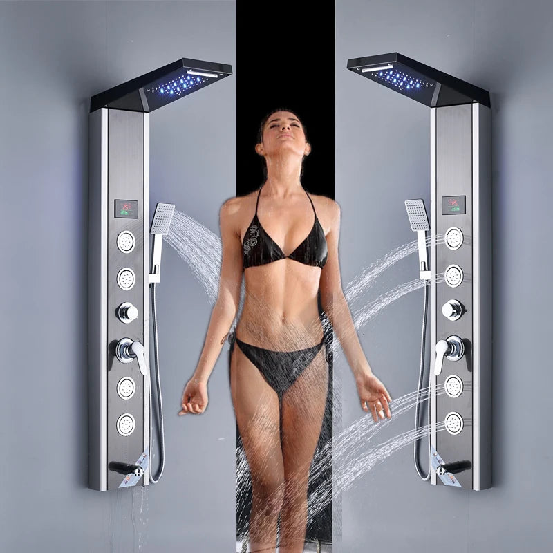 Shinesia Luxury Led Shower Panel Spa Massage Jet System
