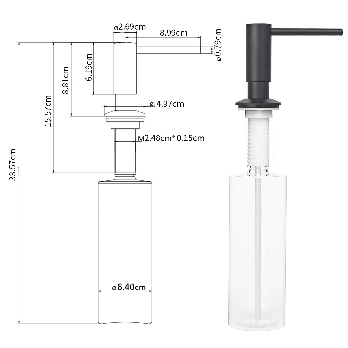 Samodra Brass Pump Liquid Soap Dispenser For Kitchen
