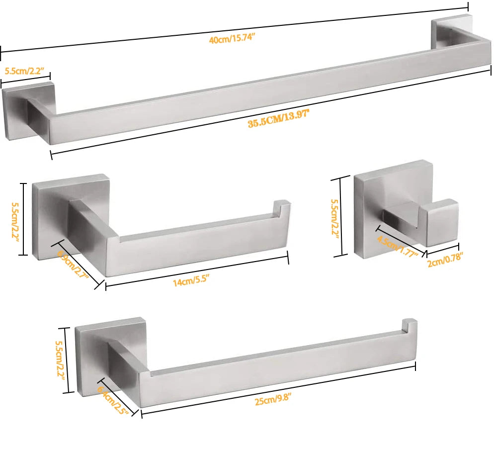 DQOK Brushed Stainless Steel Bath Hardware Set With Accessories Included