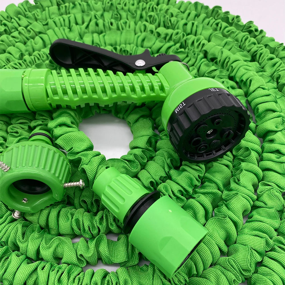 Expandable Garden Hose With Seven Pattern Spray Nozzle