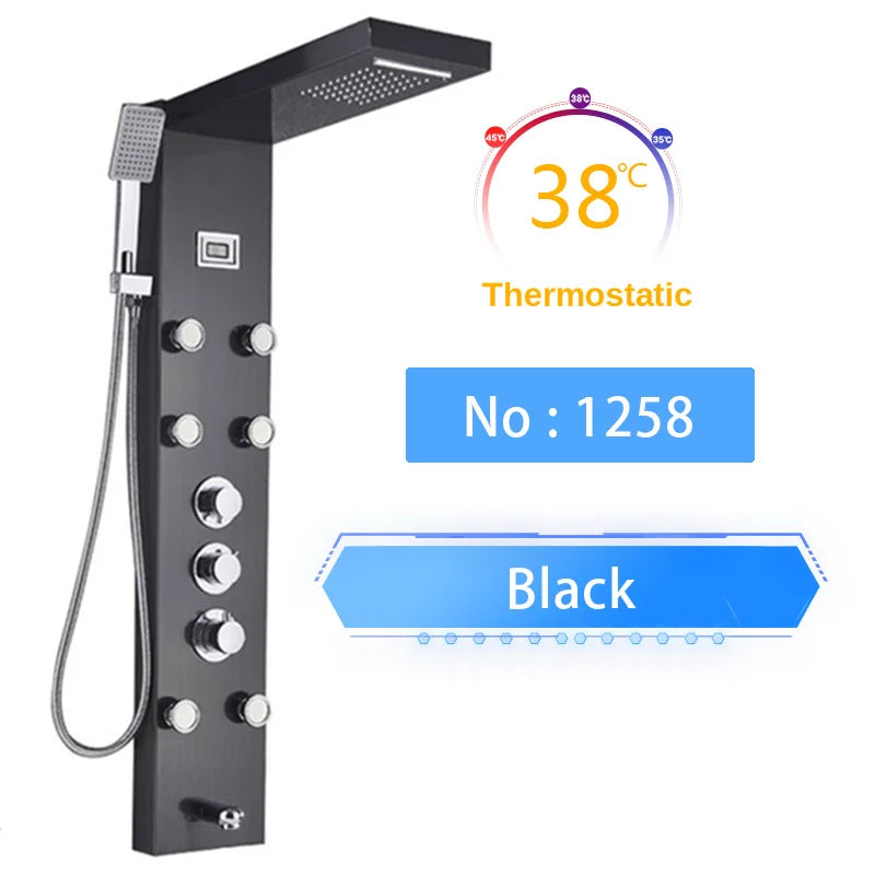 Shinesia Luxury Led Shower Panel Spa Massage Jet System