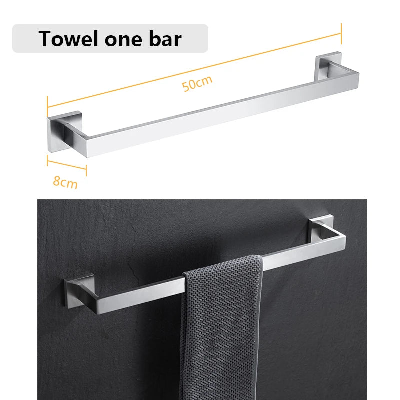 DQOK Brushed Stainless Steel Bath Hardware Set With Accessories Included