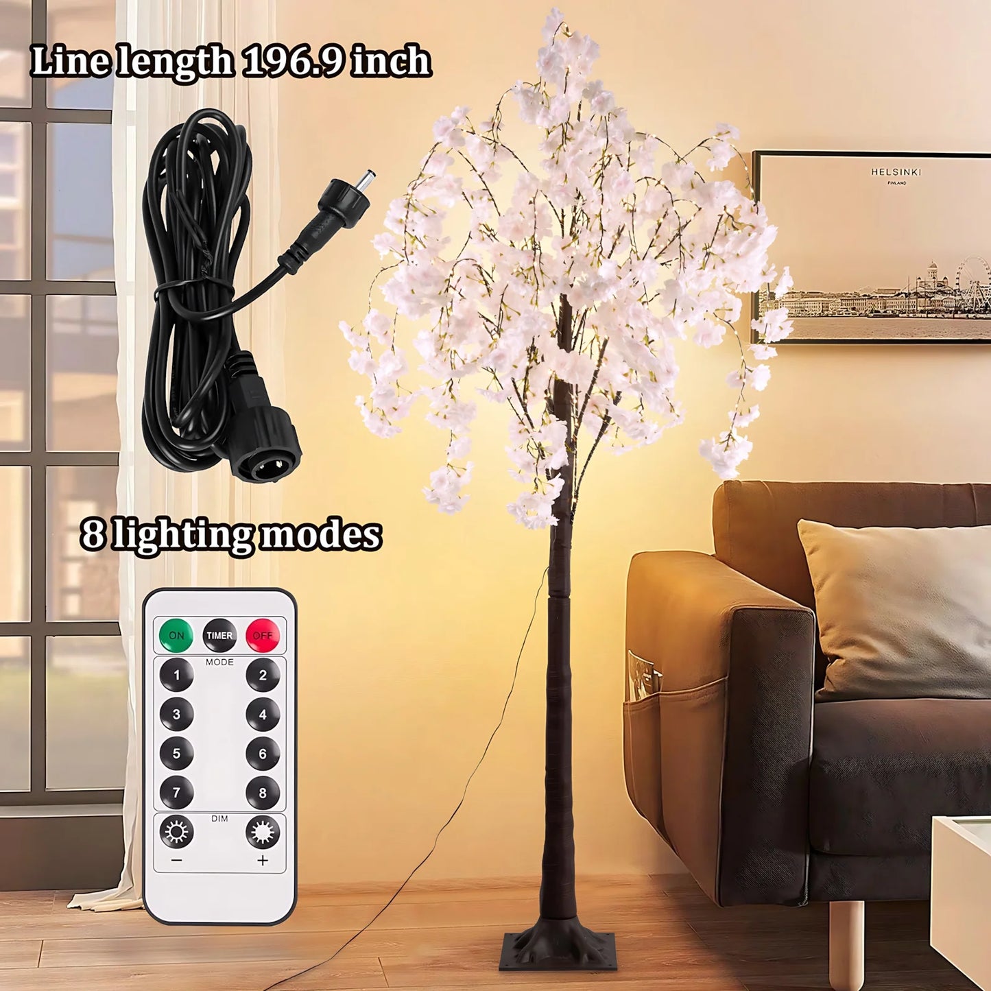 Cherry Blossom Tree Light For Elegant Indoor Foyer Decor