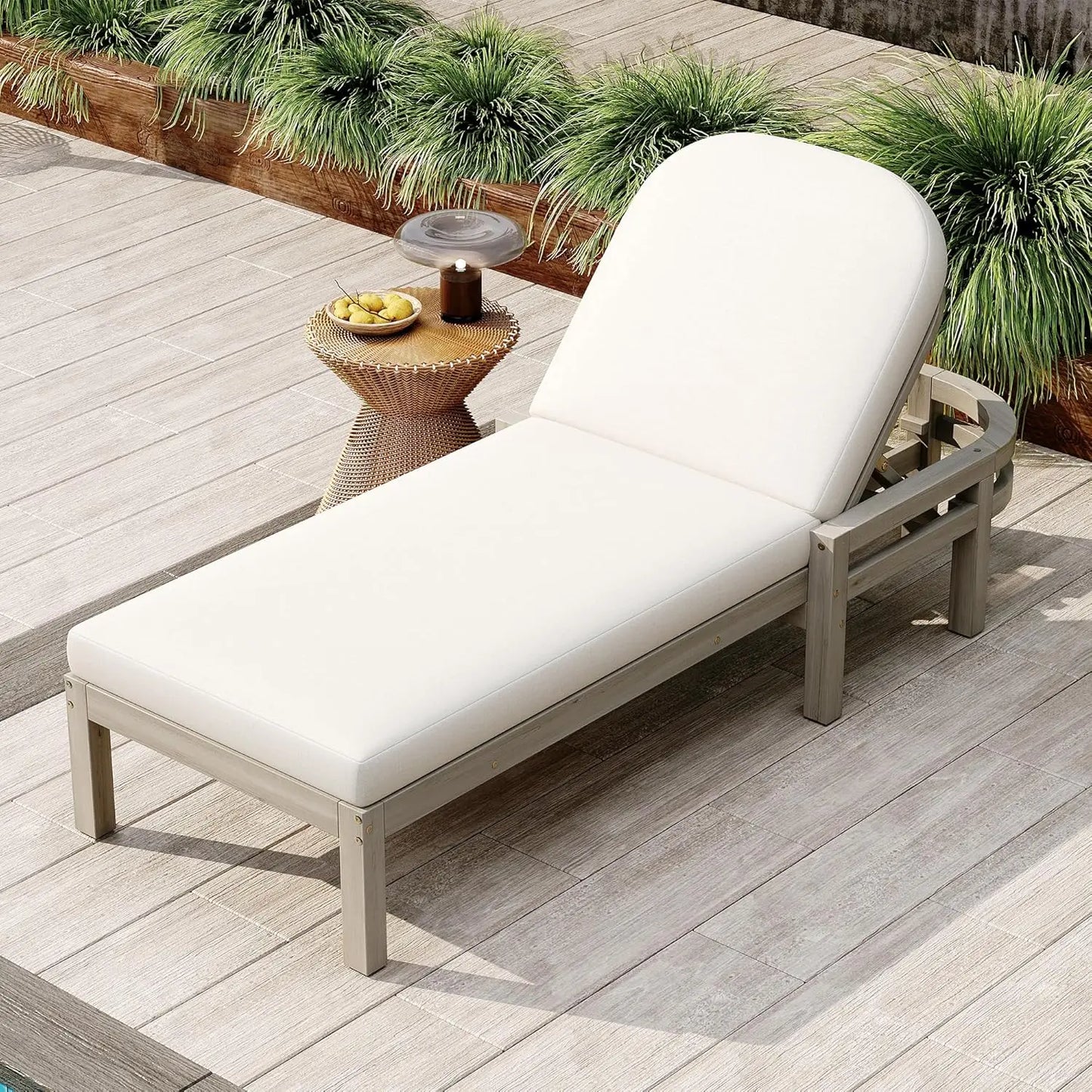 5-Position Adjustable Outdoor Chaise Lounge Set with Steel Frame