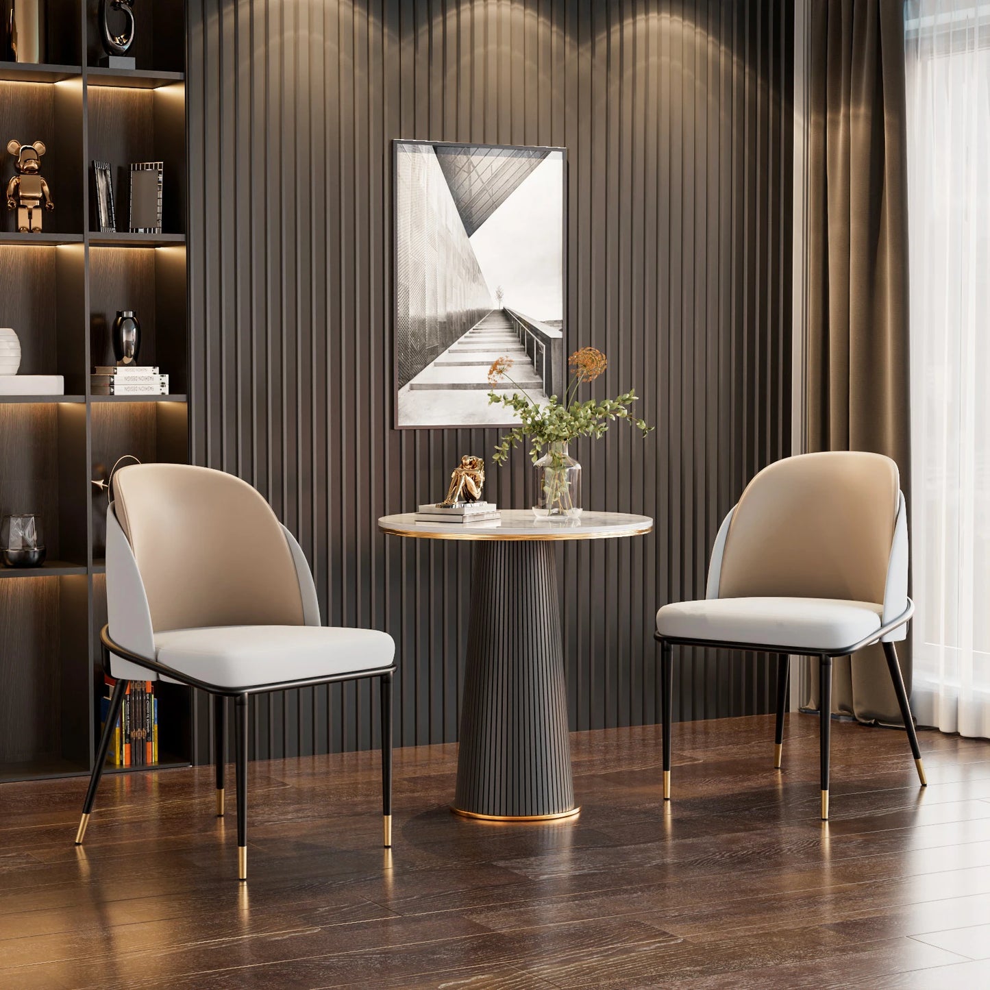 Modern Faux Leather Dining Chairs Set of 2