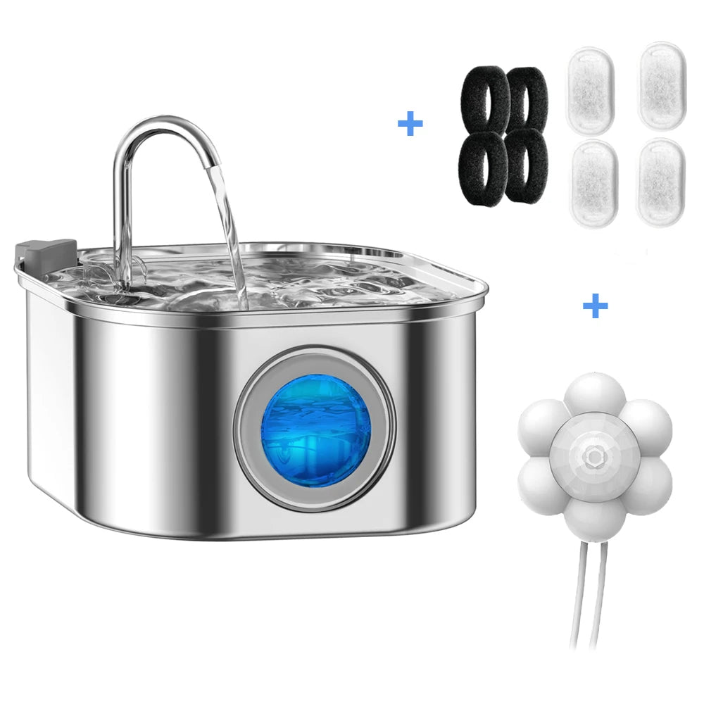 Stainless Steel Pet Water Feeder Fountain Dispenser