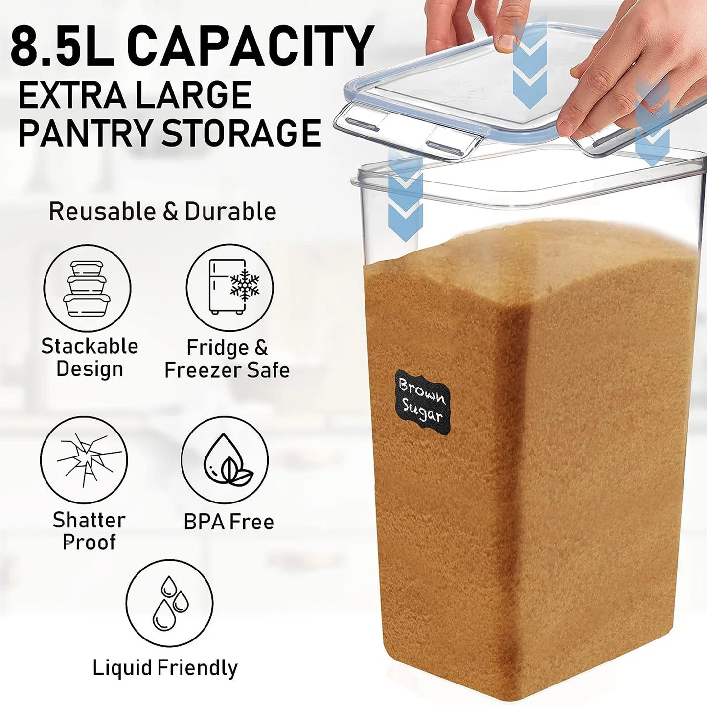 Airtight Food Storage Containers Duo For Pantry Organization