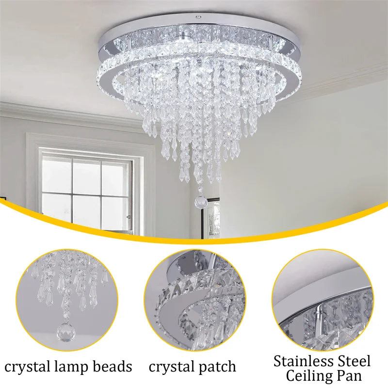 VETRULUS Crystal Ceiling Lamp With Remote Led Control