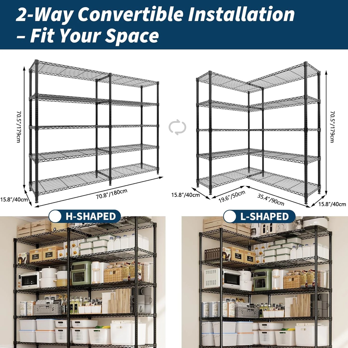 TWISTER.CK Heavy Duty Metal Storage Shelves Four Tier Unit