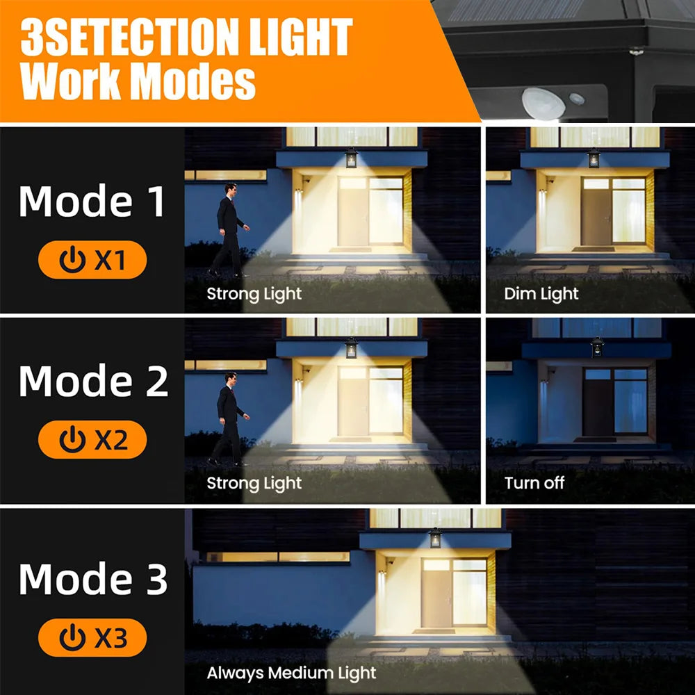 Solar Powered Wall Lanterns 2 Pack Dusk to Dawn Sensor