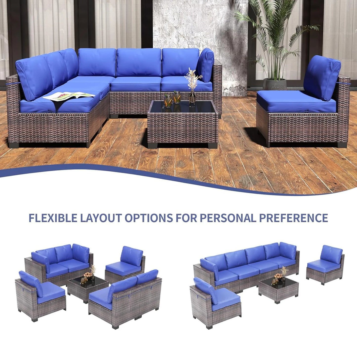 HobbyLane Modular Outdoor Furniture Set For Garden Balcony