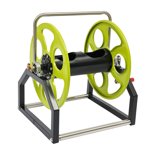 Garden Hose Reel With 360 Swivel Nozzle And Crank Handle