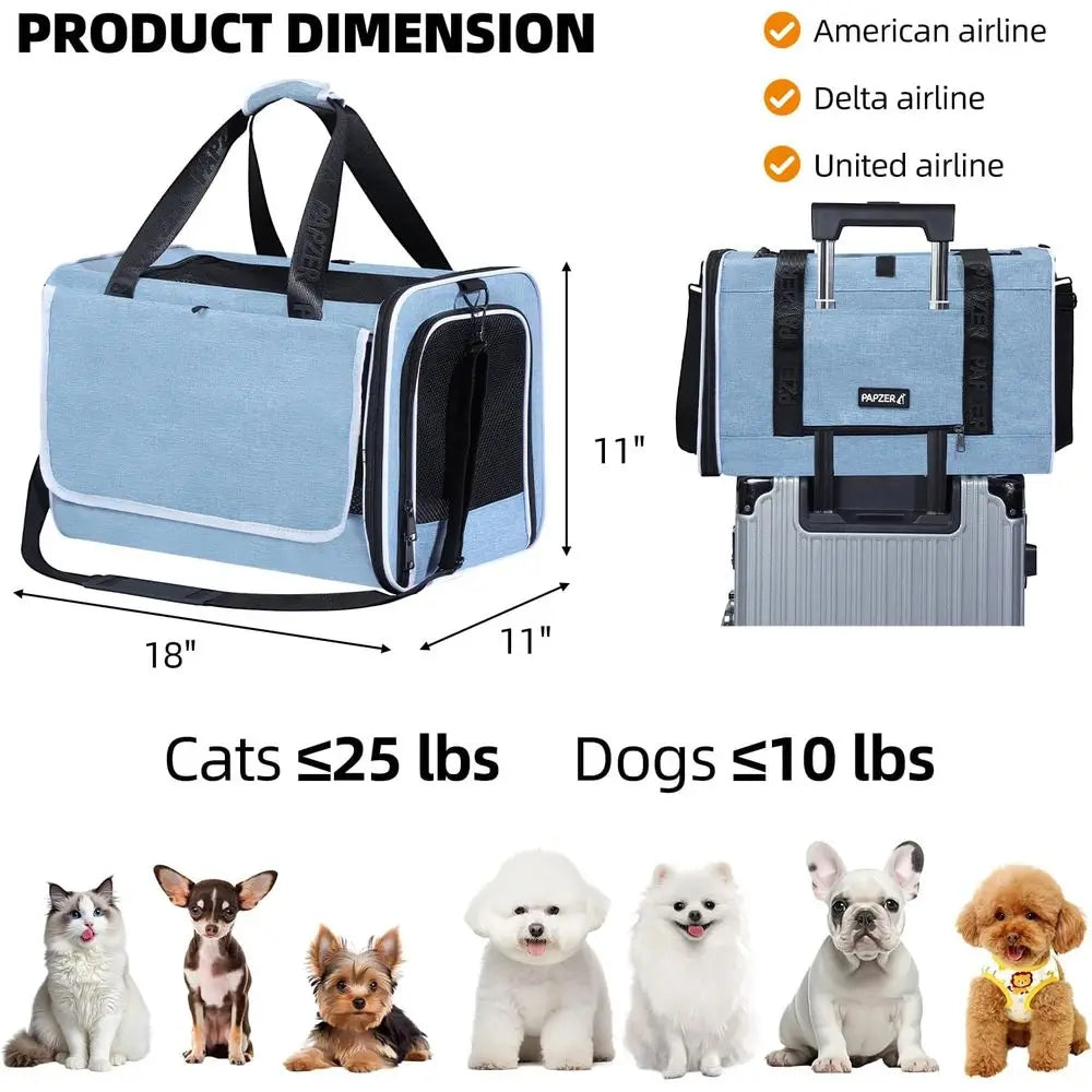 Top Loading Cat Carrier with Privacy Curtain TSA Travel