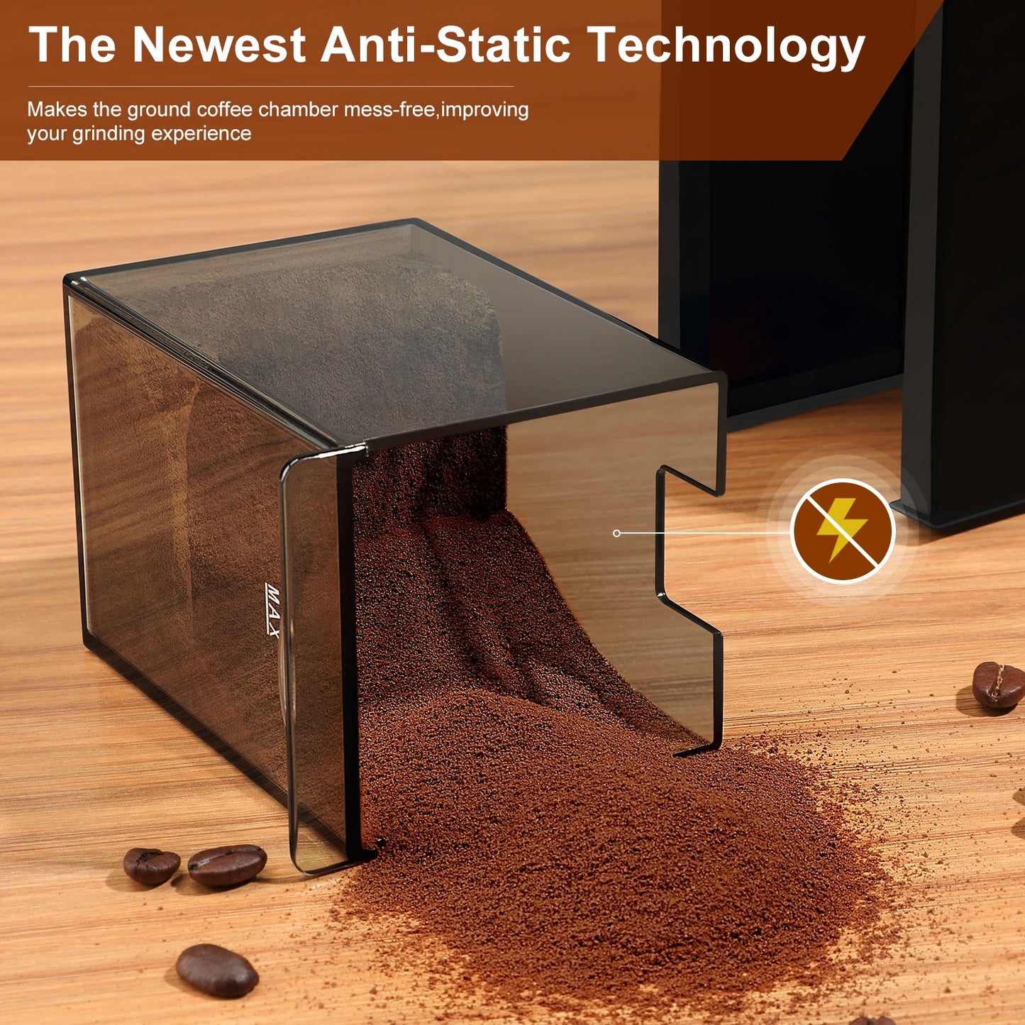 KIRAINAFLY Automatic Burr Coffee Grinder With Adjustable Grinding Levels
