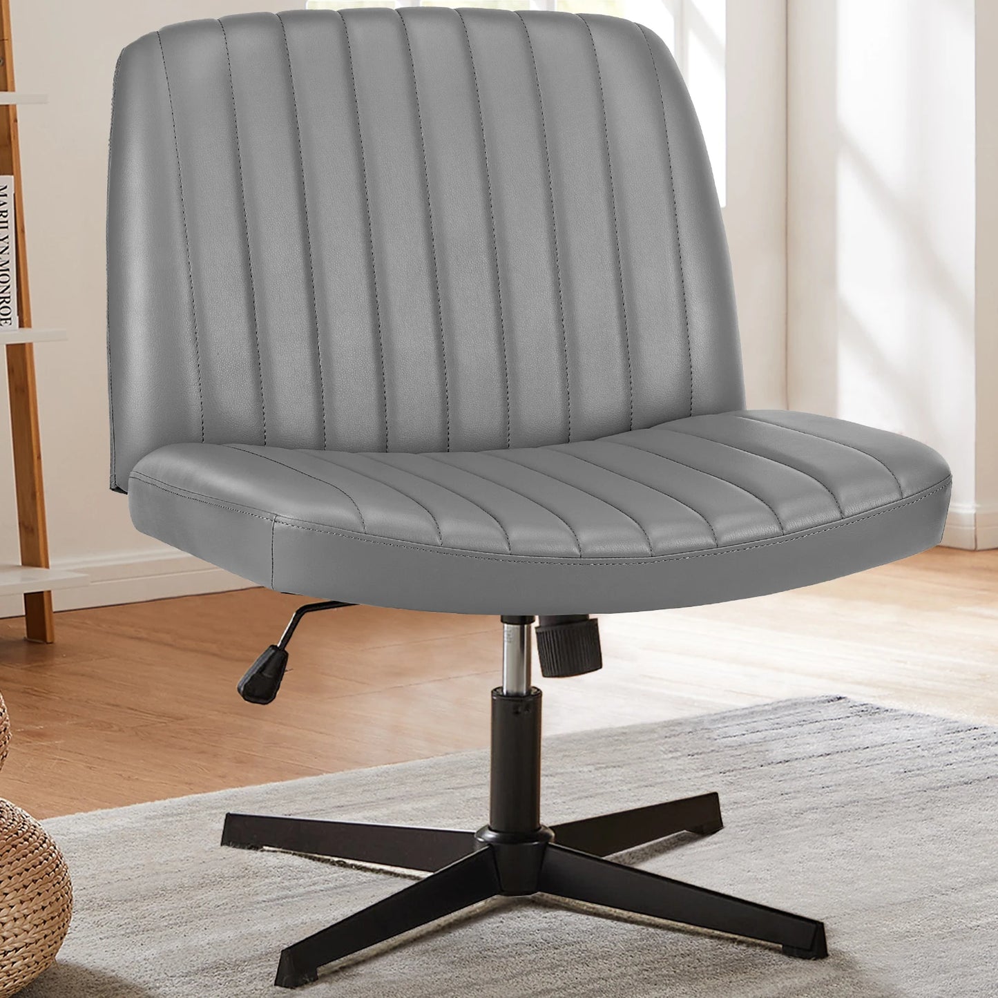 JHK Cross Legged Office Chair With Adjustable Height Swivel