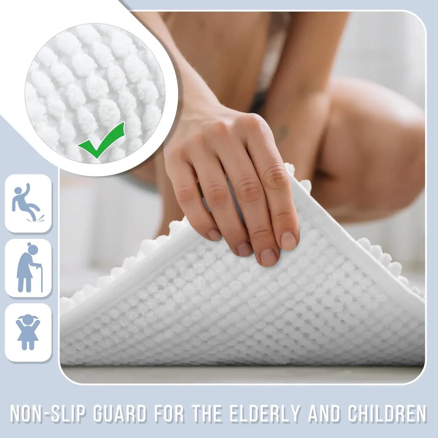 Shaggy Bathroom Runner Rug Non Slip Absorbent Mat For Home