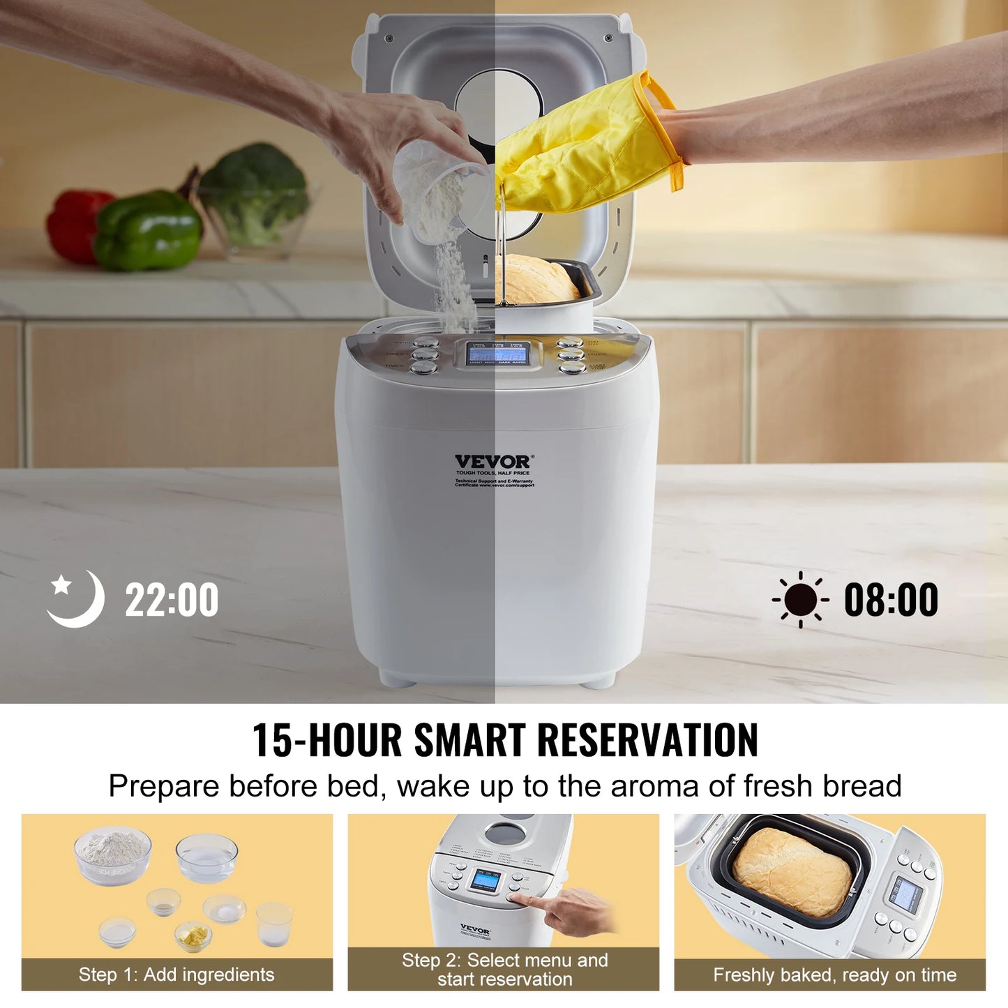SucceBuy Bread Machine 15 In 1 With Gluten Free Setting
