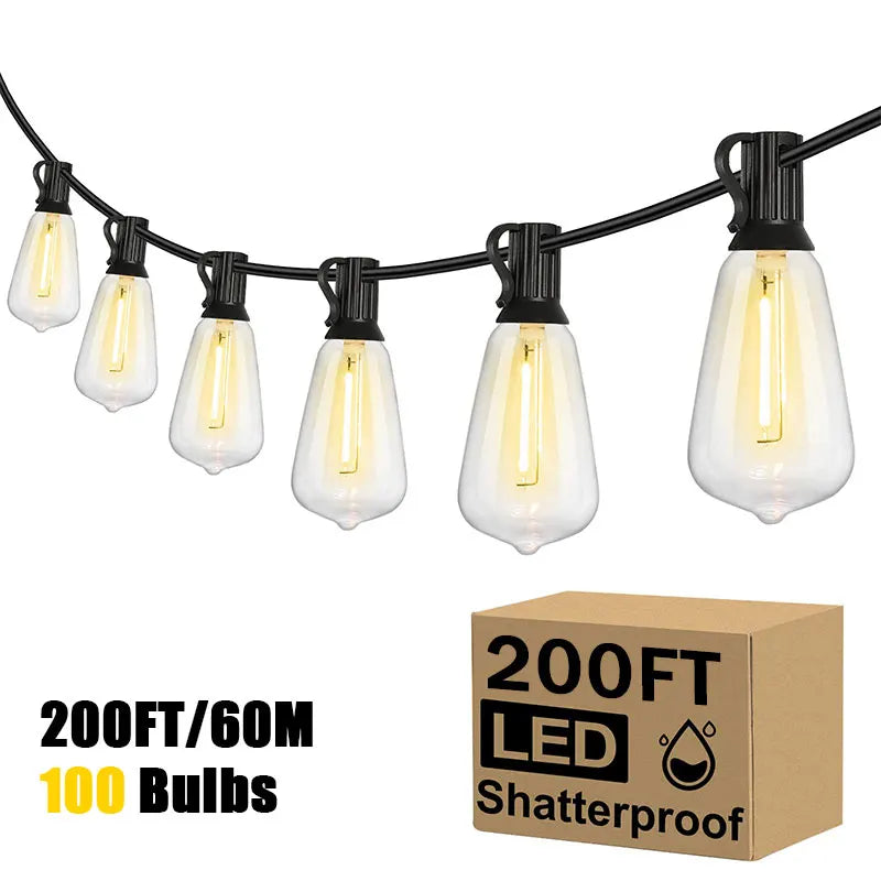 MIMIRGB Outdoor LED String Lights Shatterproof Waterproof Dimmable