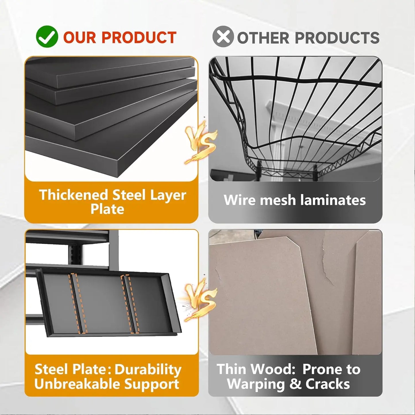 5 Tier Heavy Duty Garage Shelving Unit Adjustable Metal Storage