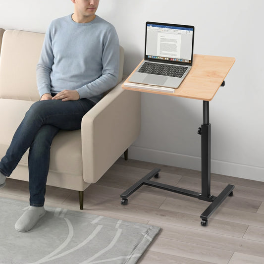 Bymaocar Rolling Laptop Desk Overbed Table with Adjustable Height