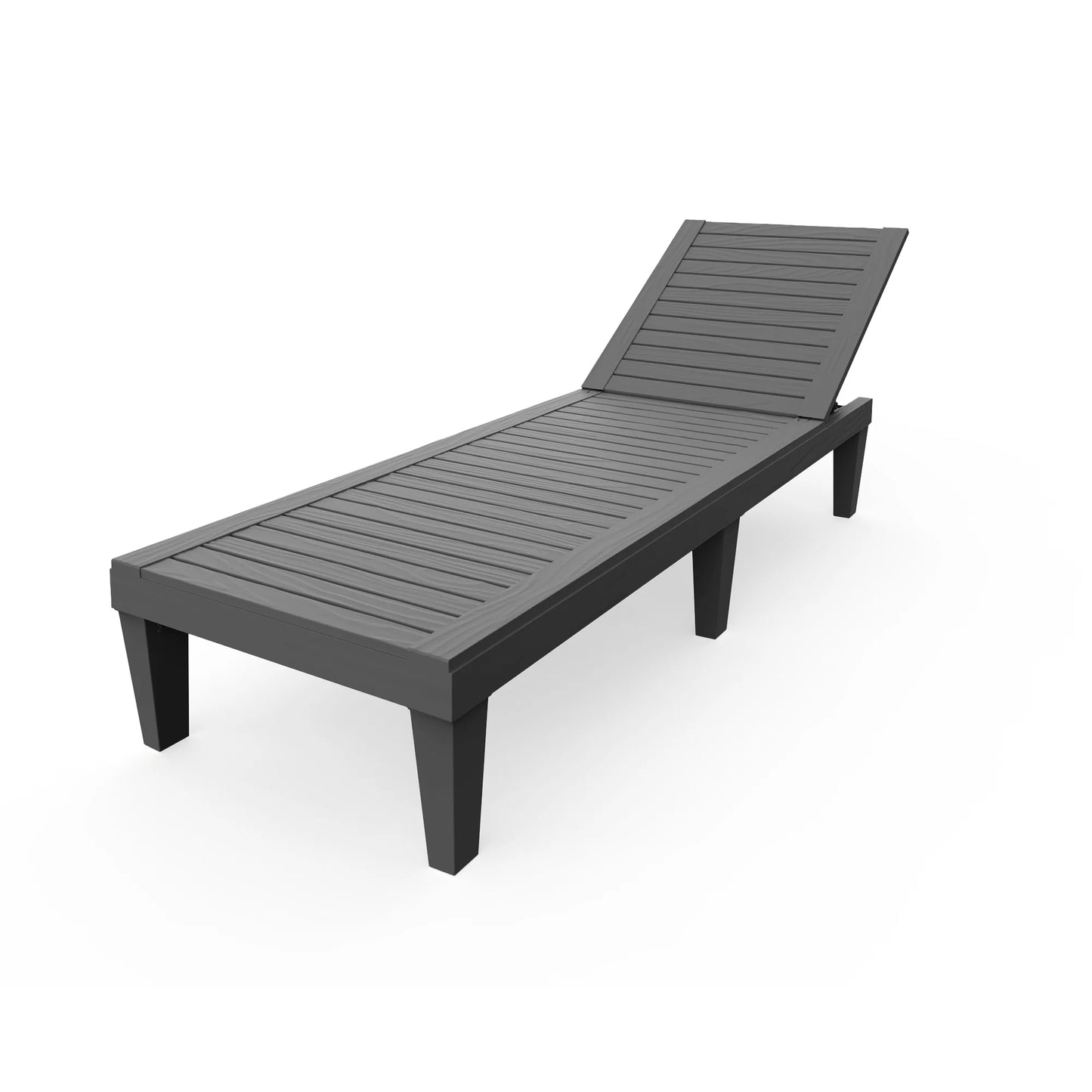 FAZZN Indoor Outdoor Plastic Chaise Lounge Chair With Adjustable Back