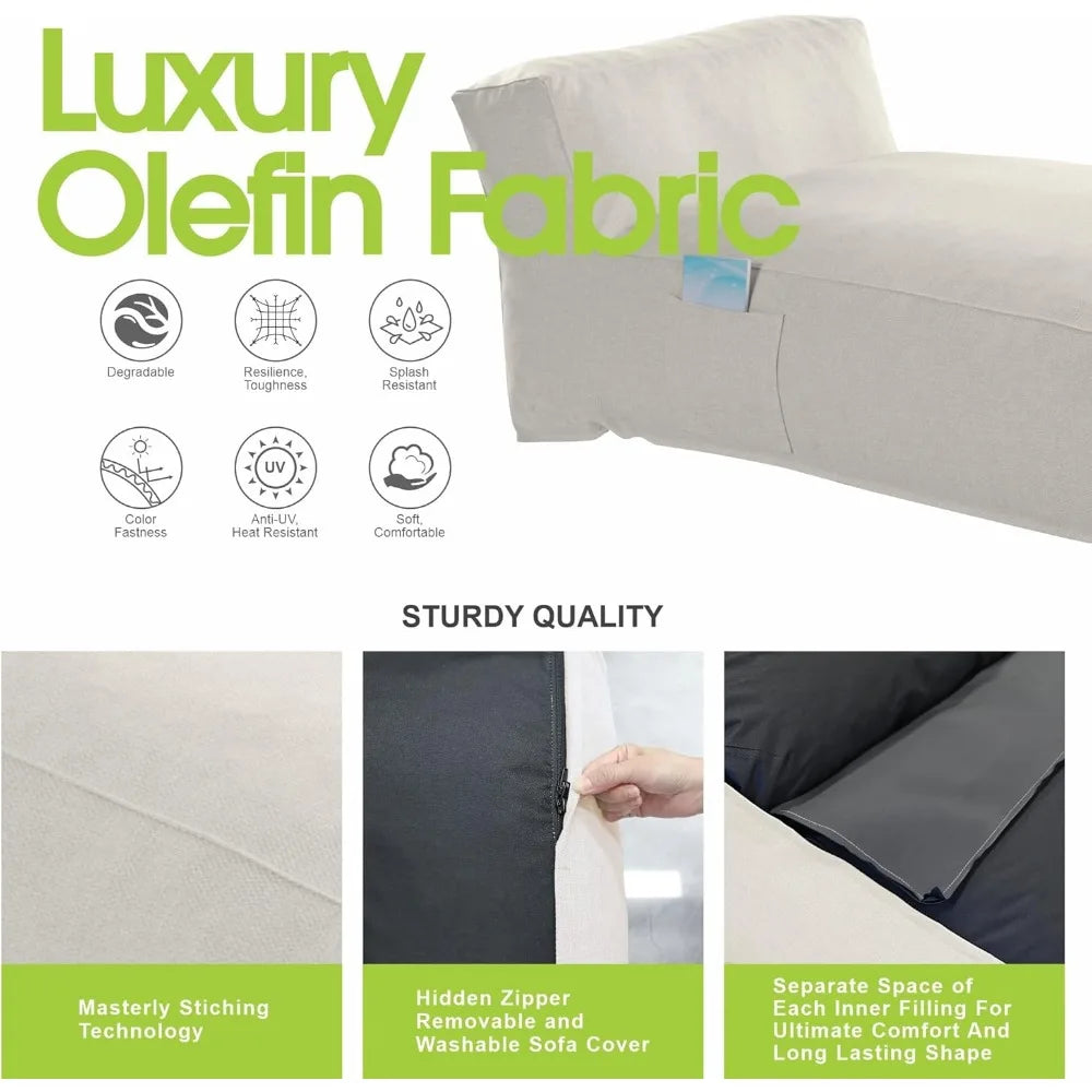 Outdoor Bean Bed Chair Sun Lounger Foam Filled Day Bed