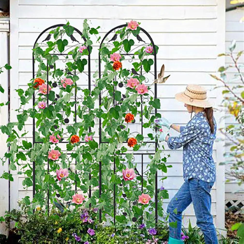 Metal Garden Trellis Fence Anti Rust Climbing Plant Panels Outdoor
