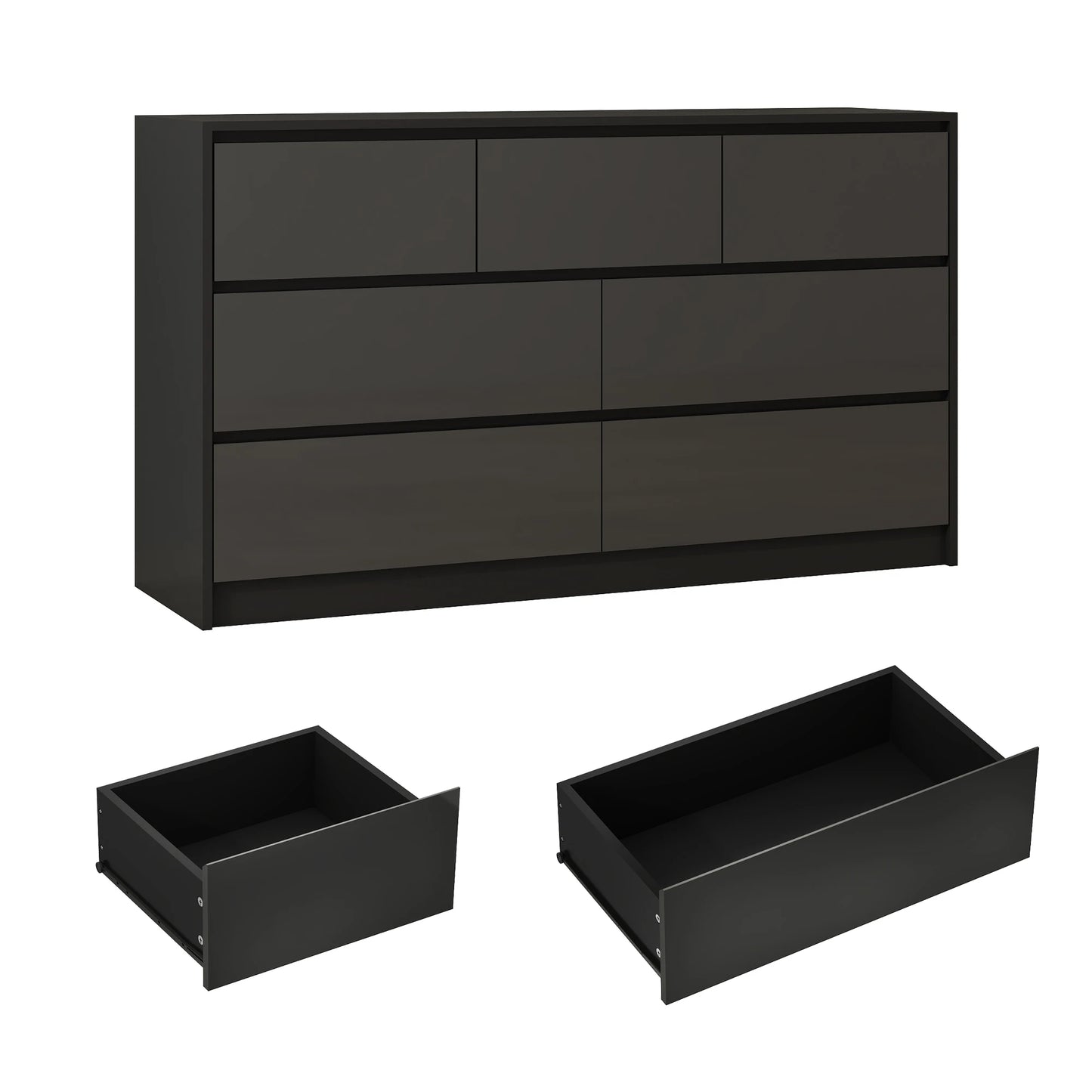 QiaoShiRen Seven Drawer Dresser Modern Wood Finish
