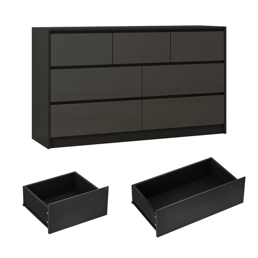 QiaoShiRen Seven Drawer Dresser Modern Wood Finish