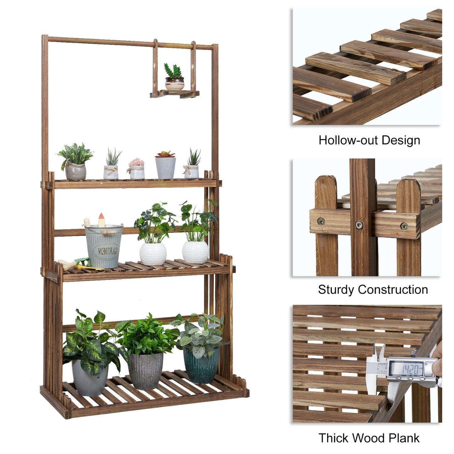 Heavy Duty Hanging Plant Stand With 3 Tiers Indoor Outdoor