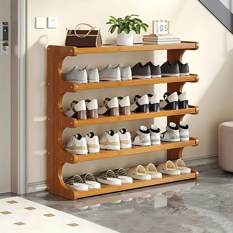 Wooden Multi Layer Shoe Rack With Space Saving Design
