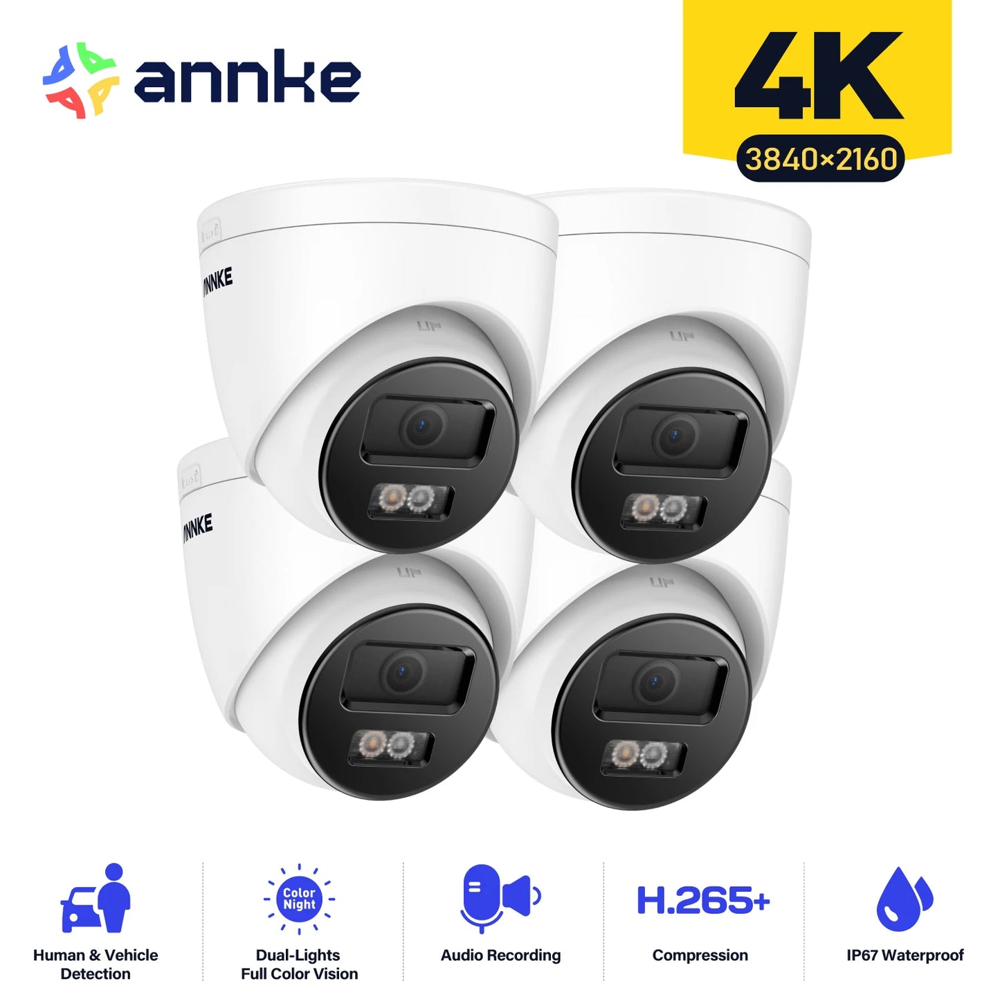 ANNKE 4K Smart Dual Light Network Camera Built In Microphone