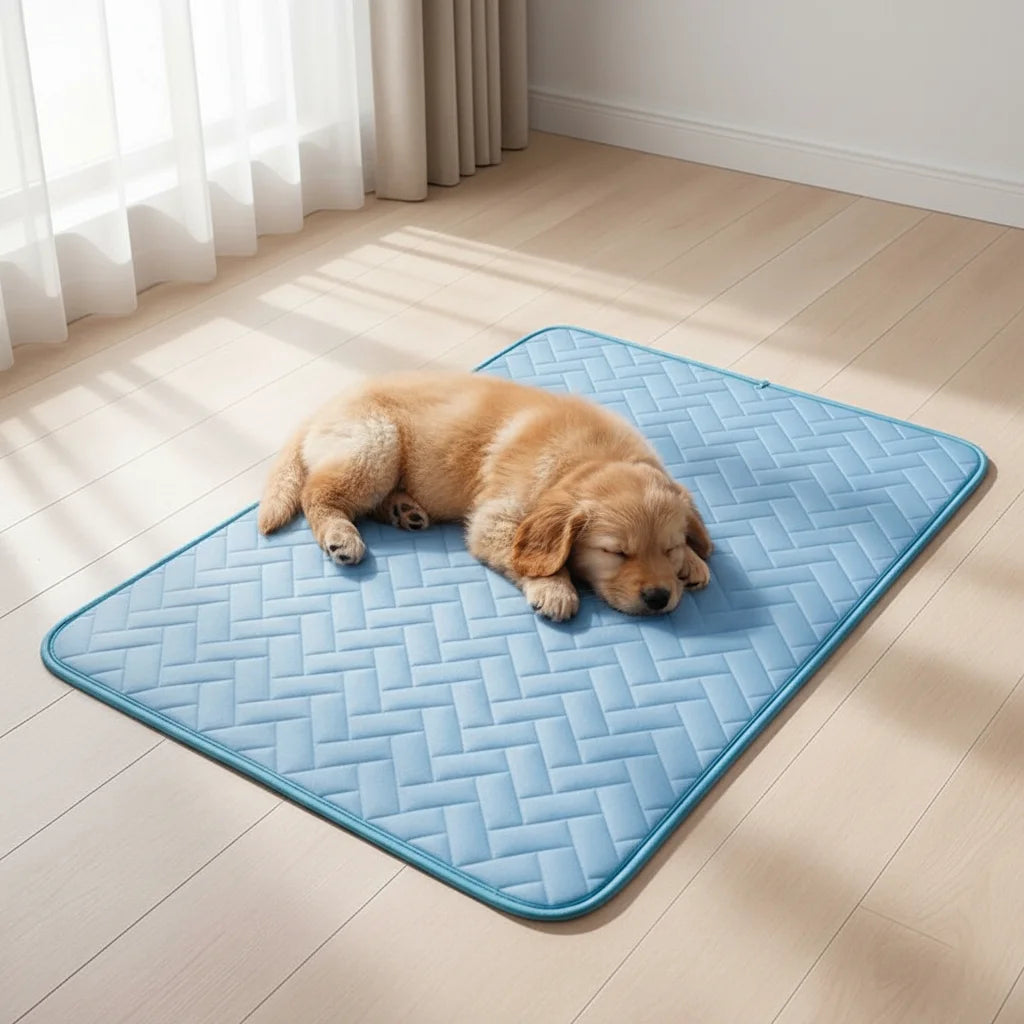 Dog Cooling Mat Ice Silk Fabric Instant Cooling Bed