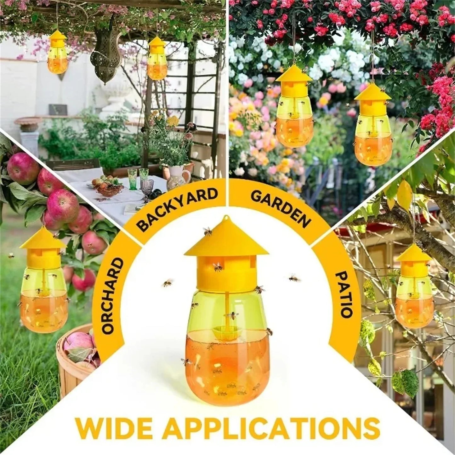 Wasp Traps Waterproof Hanging Hornet Trap Indoor Outdoor Reusable Garden