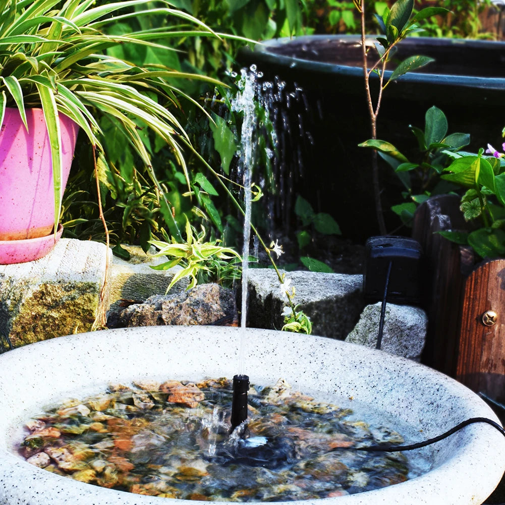 Solar Panel Fountain Pump Kit 5W 5V Water Feature 180Lph
