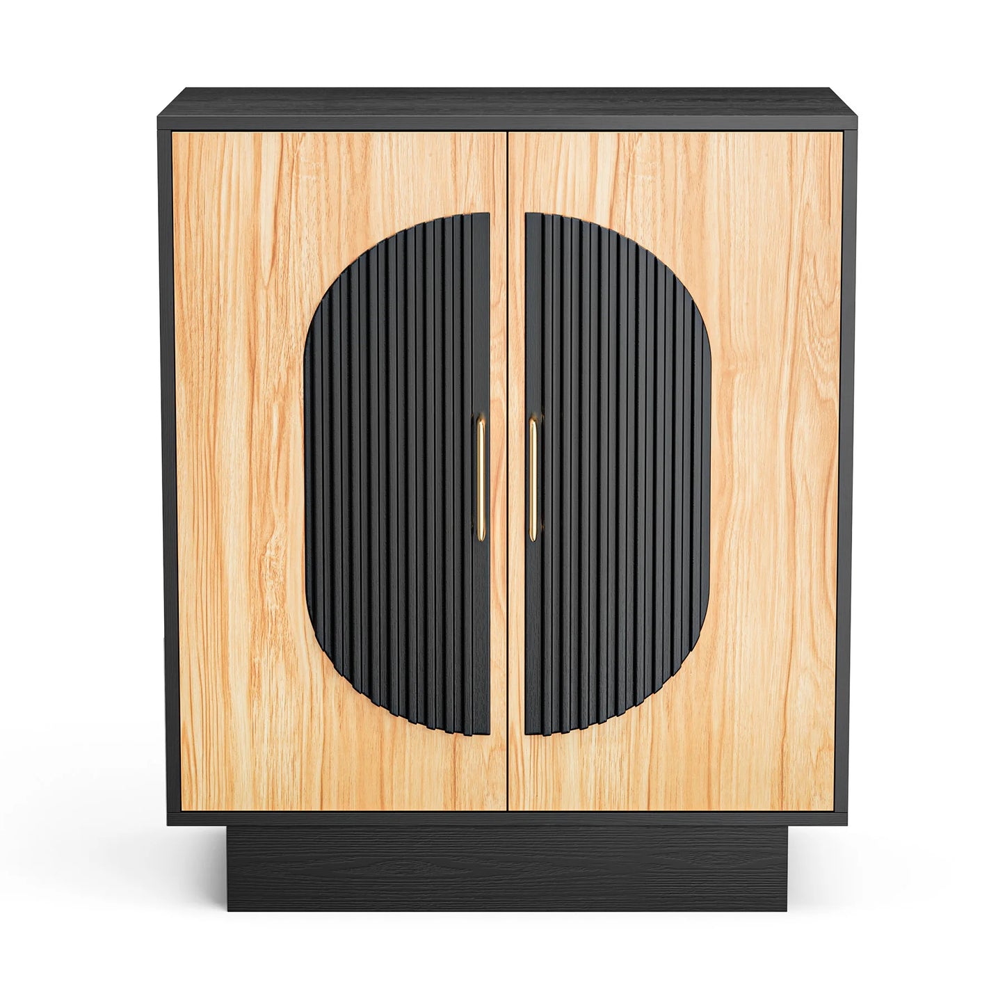Modular Fluted Buffet Cabinet With Storage Credenza For Living Room