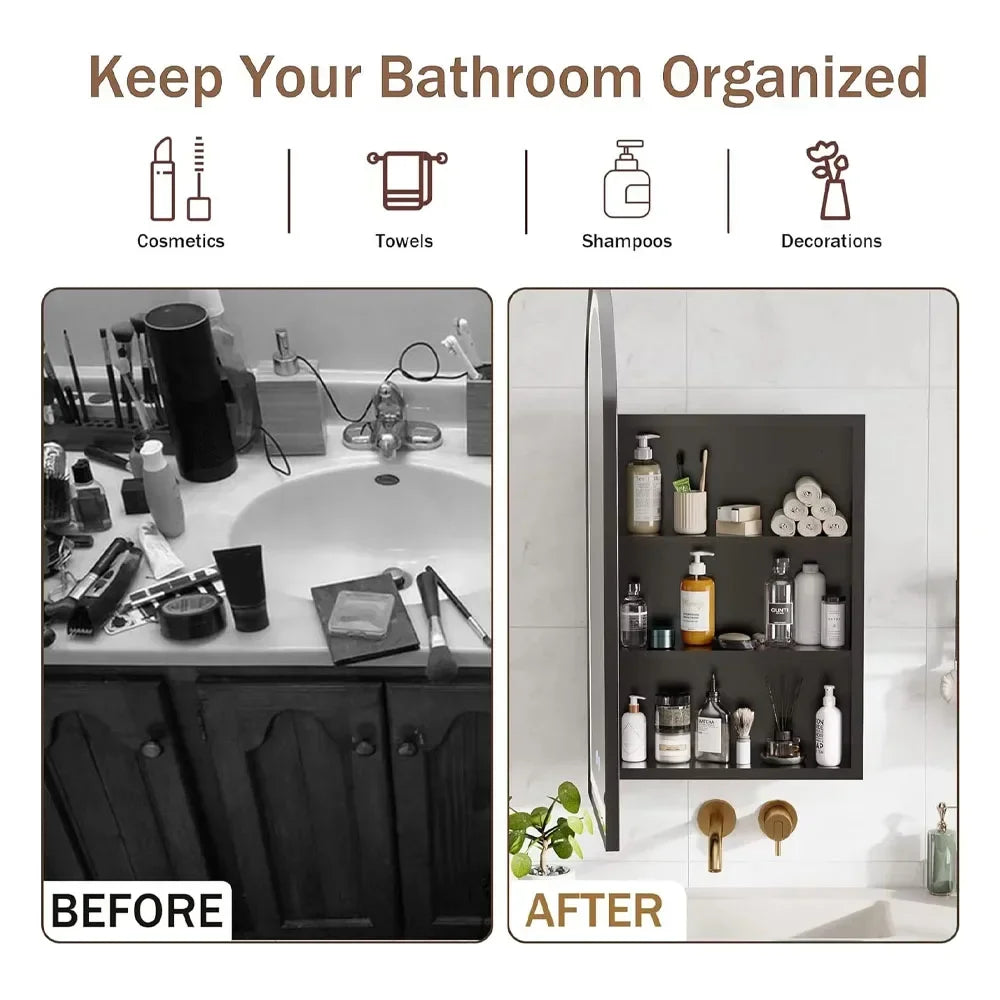Bathroom Medicine Cabinet With Mirror Wall Mounted Vanity Cabinet
