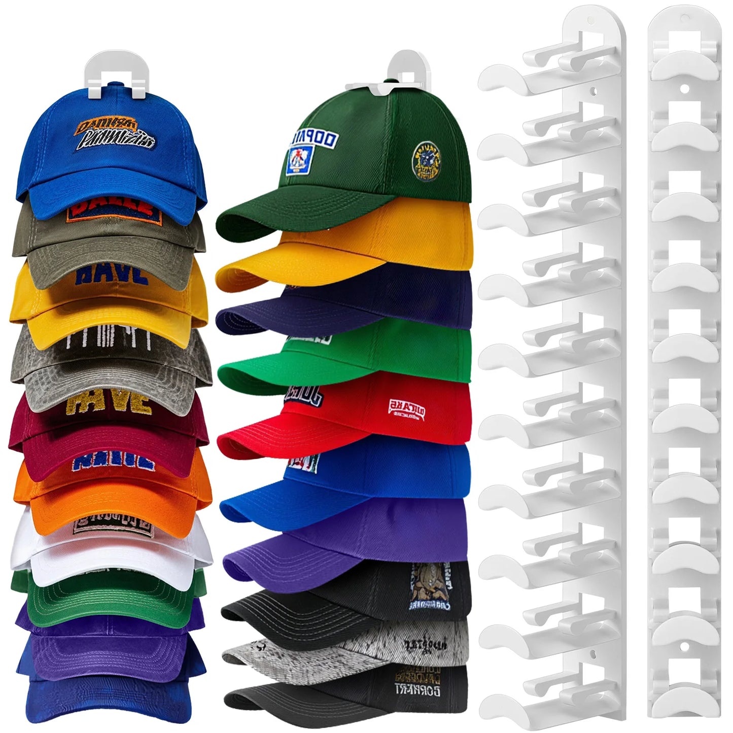 Multi Layer Plastic Wall Hat Organizer Adhesive Or Drill Mount