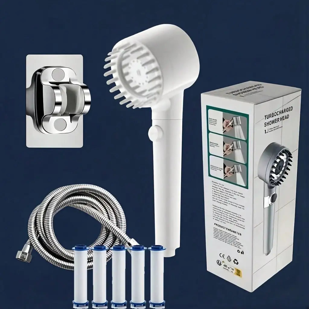 Pressurized Hand Shower Head With 3 Spray Modes And Filters
