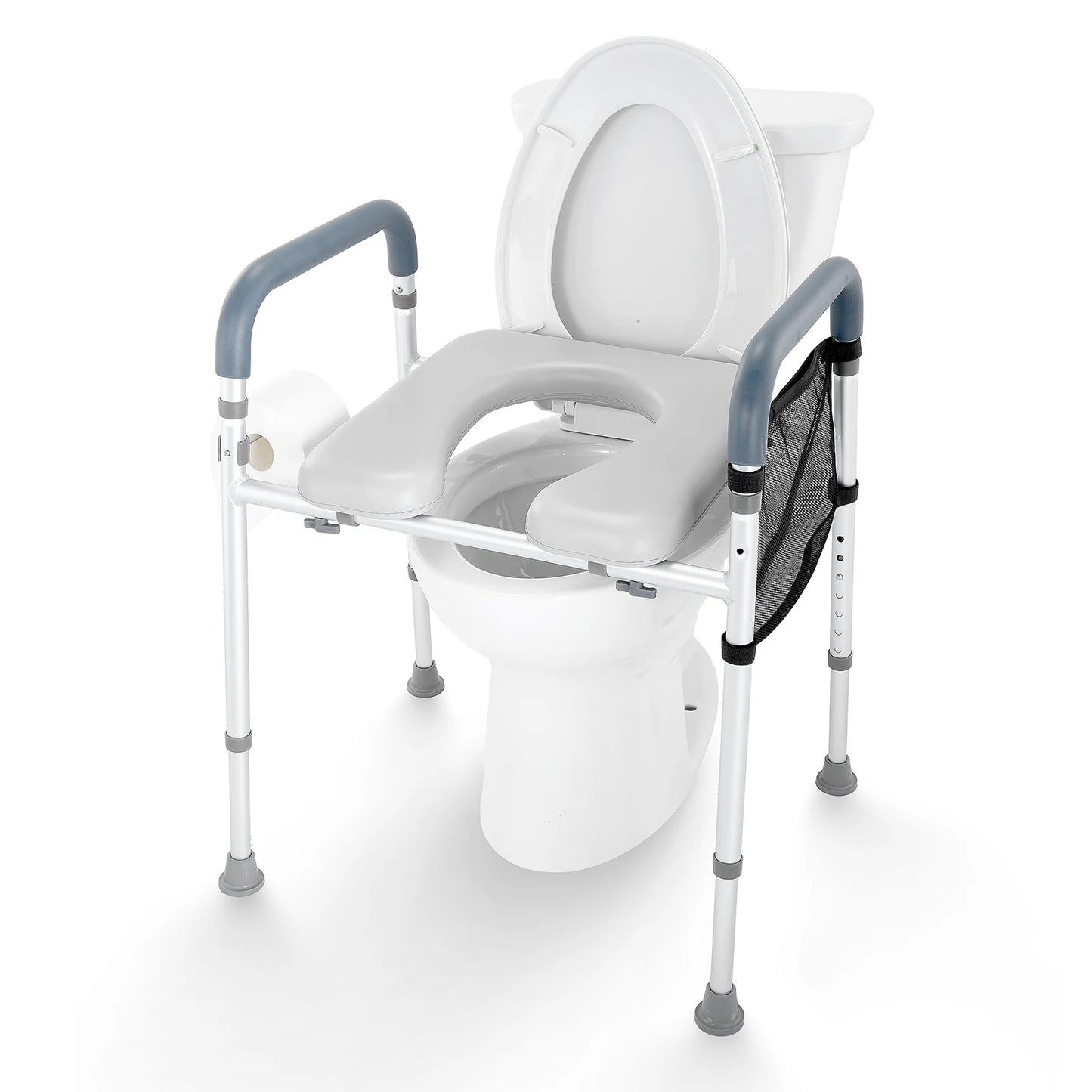 SucceBuy Raised Toilet Seat With Adjustable Height Aluminum Frame