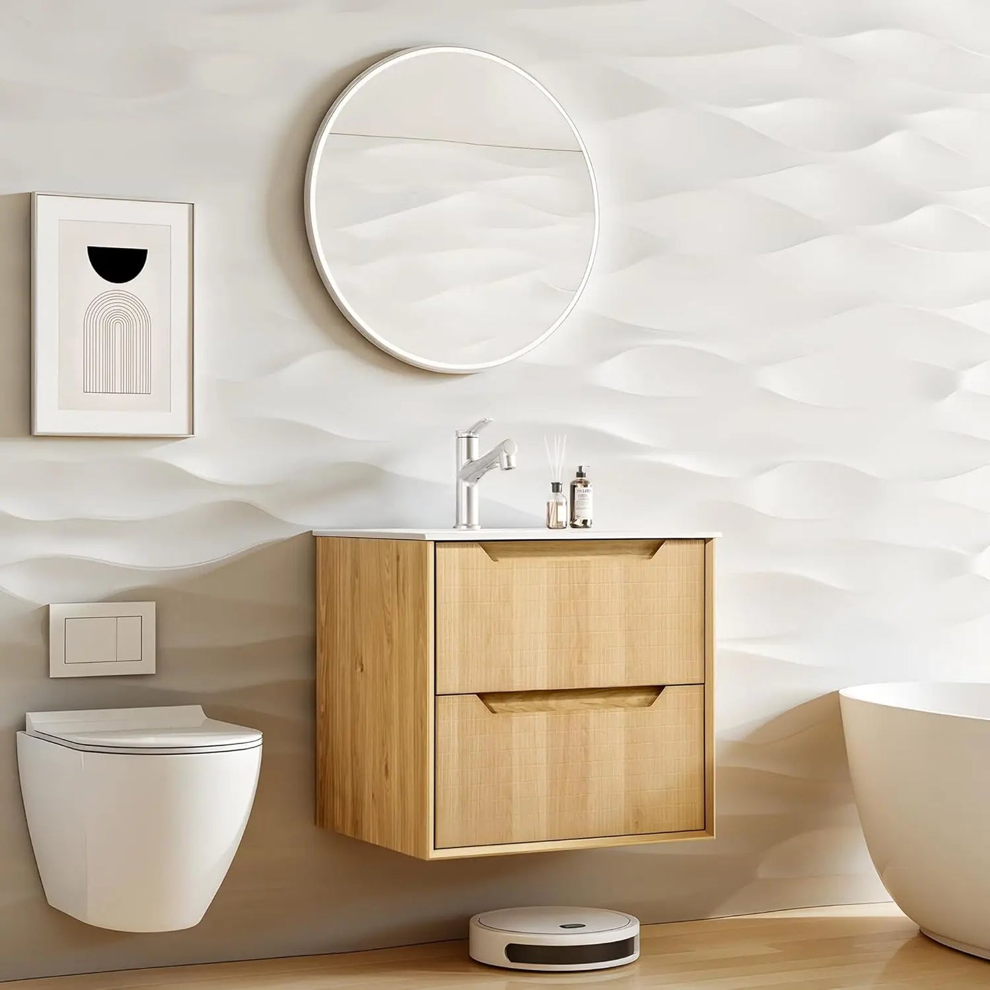 Bathroom Vanity With Sink Wall Mounted Cabinet SoftClose Drawers