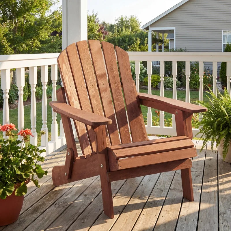 Oversize Folding Adirondack Chair For Outdoor Patio Garden