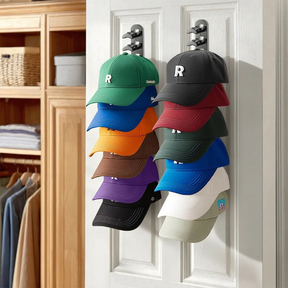 Multi Layer Plastic Wall Hat Organizer Adhesive Or Drill Mount