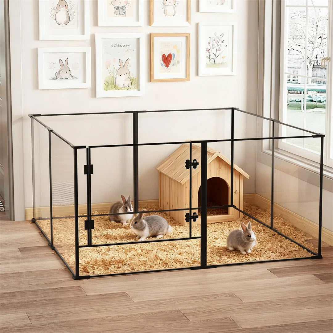 Bingopaw 8-Panel Acrylic Dog Playpen For Indoor Training And Whelping