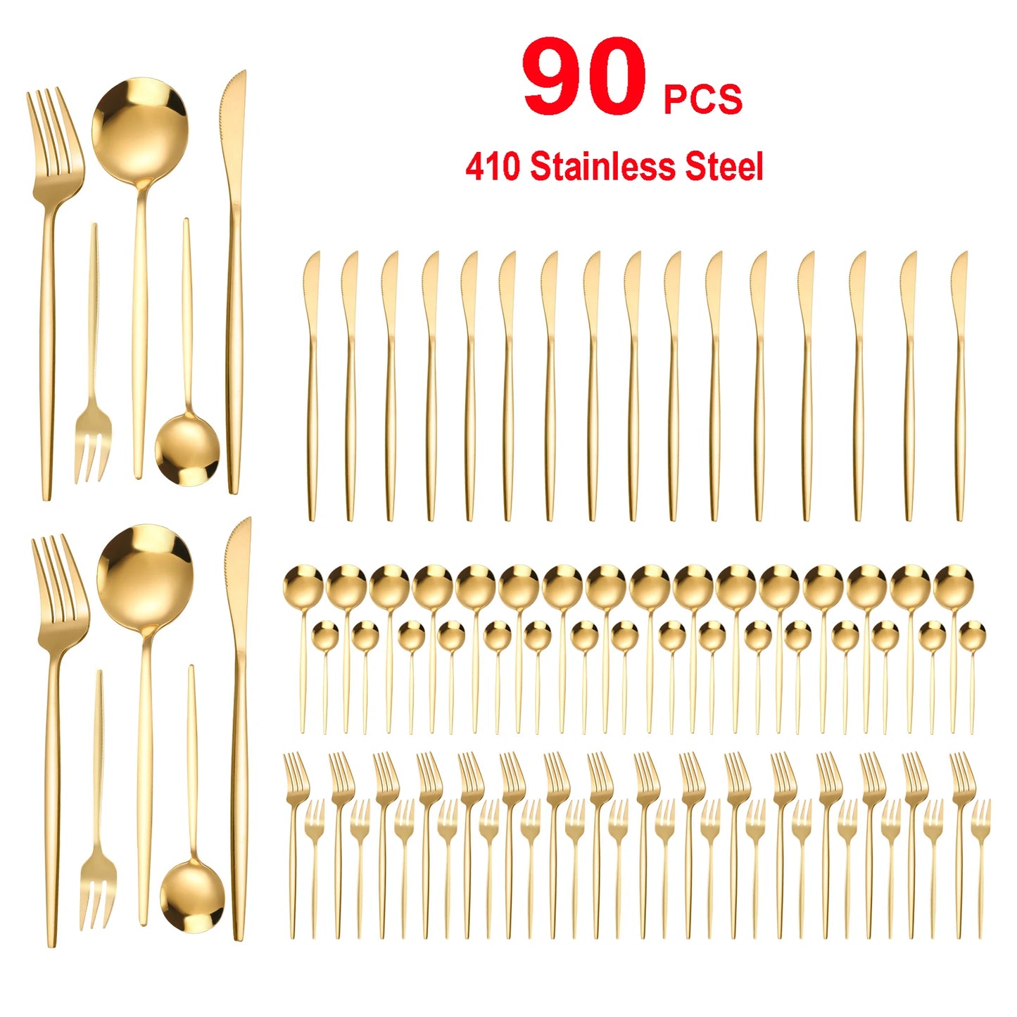 Stainless Steel Silverware Set Heavy Duty Cutlery for Weddings Buffets