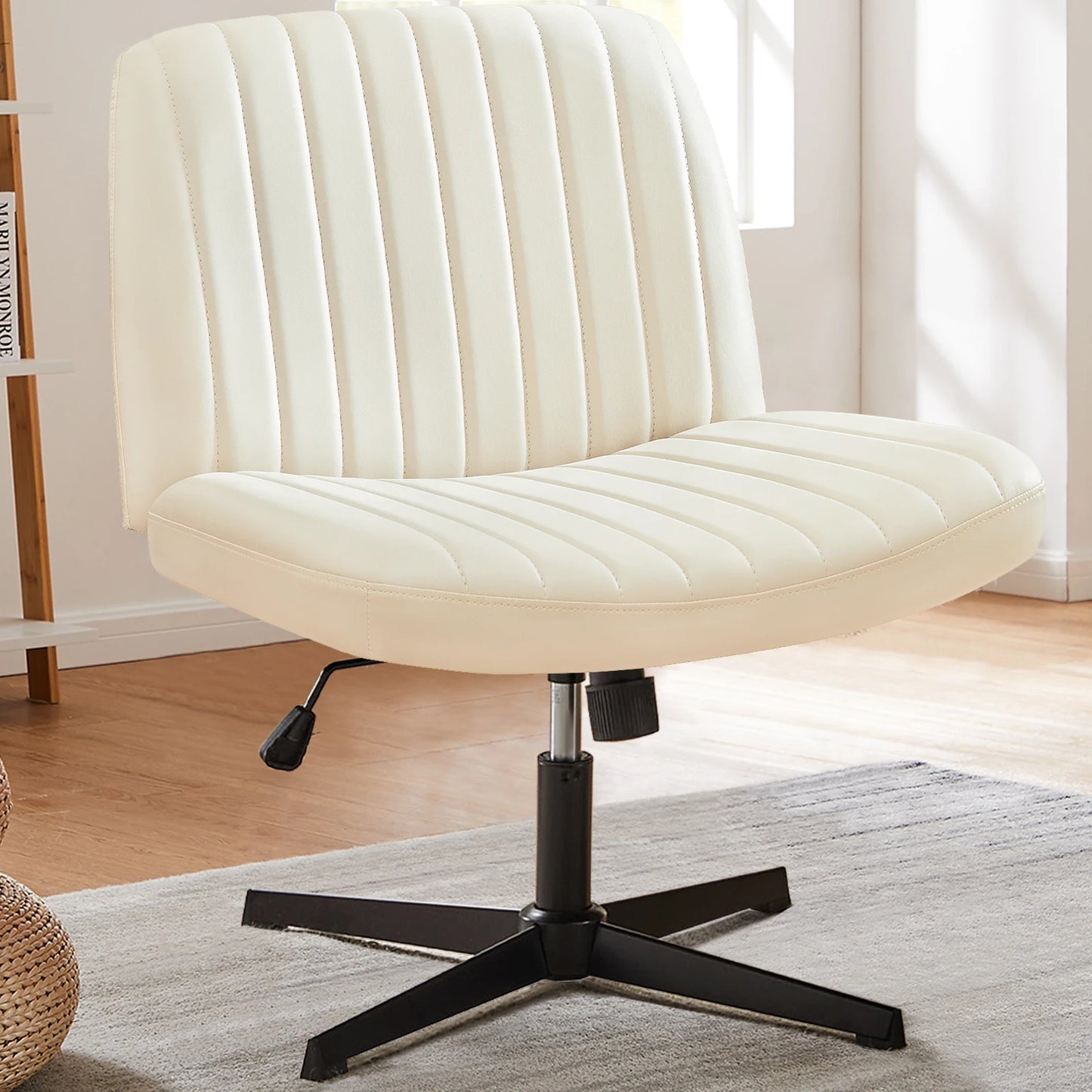 JHK Cross Legged Office Chair With Adjustable Height Swivel