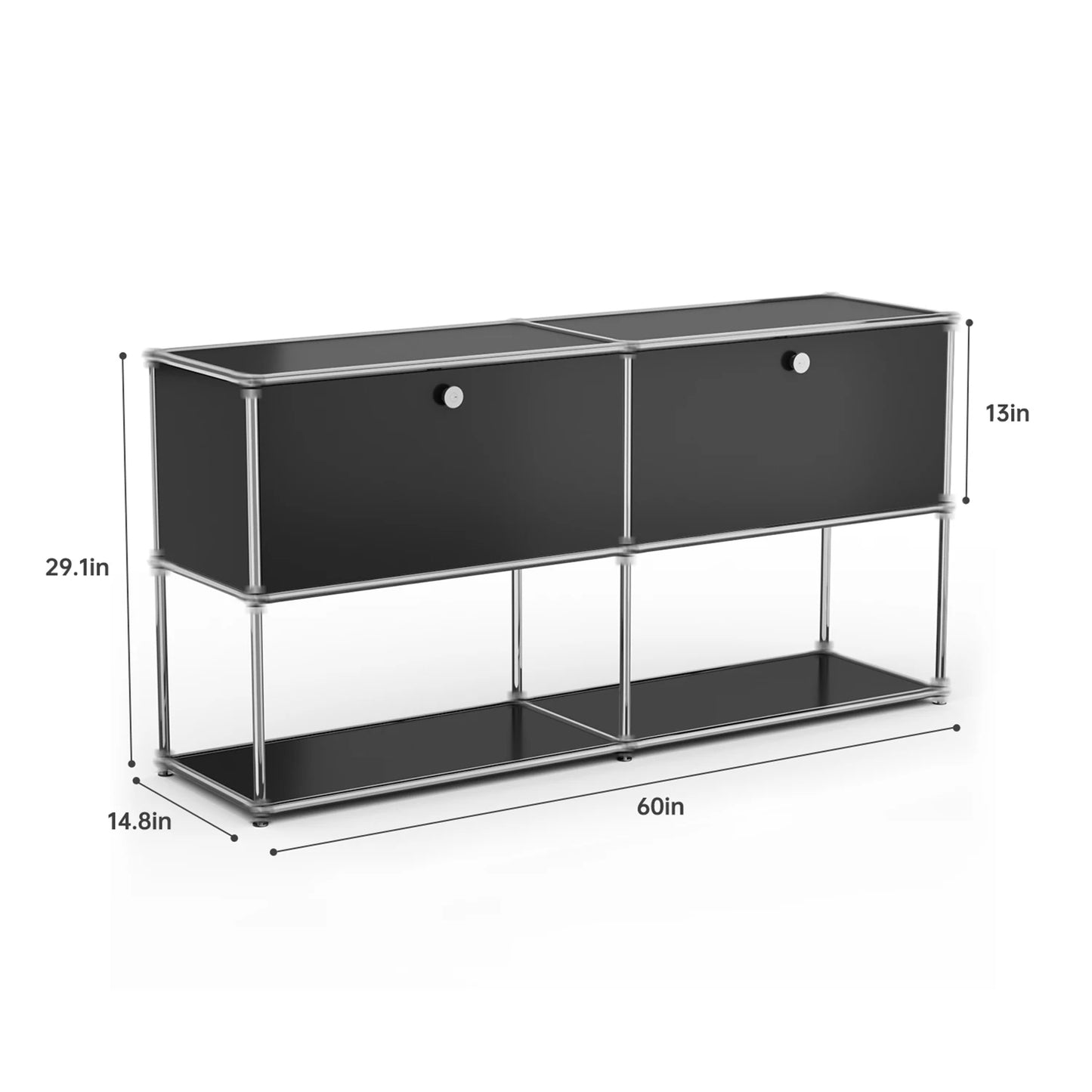 Stainless Steel Storage Cabinet Organizer and TV Stand for Living Room
