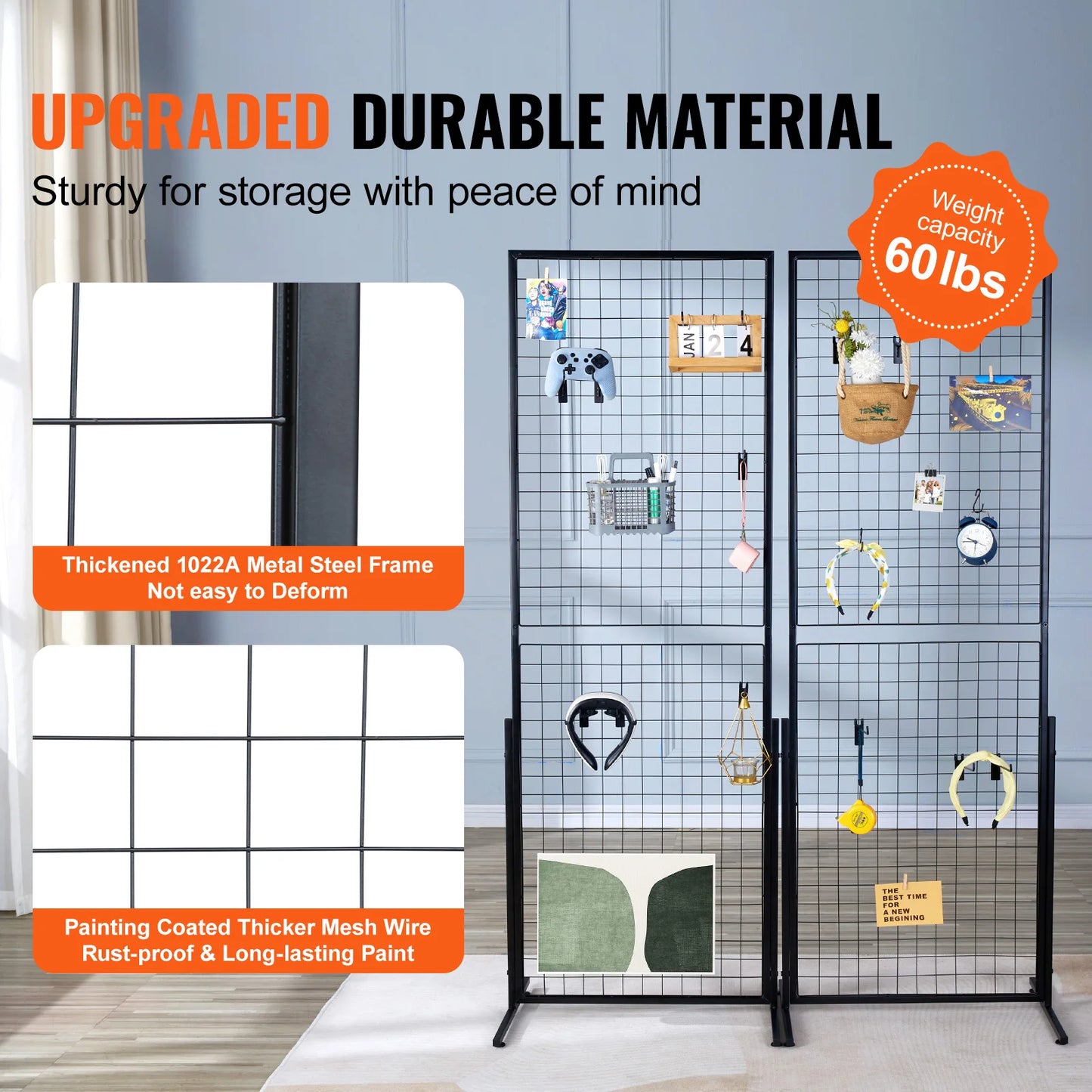 SucceBuy Grid Wall Panels Wire Gridwall Display Racks